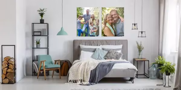 Meerluik foto op glas boven bed
